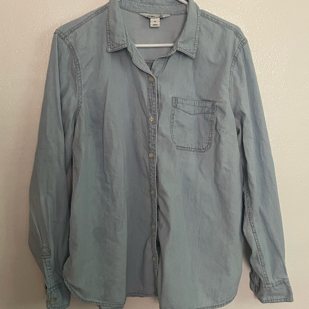 Old Navy The Classic Shirt Light Chambray Size XL